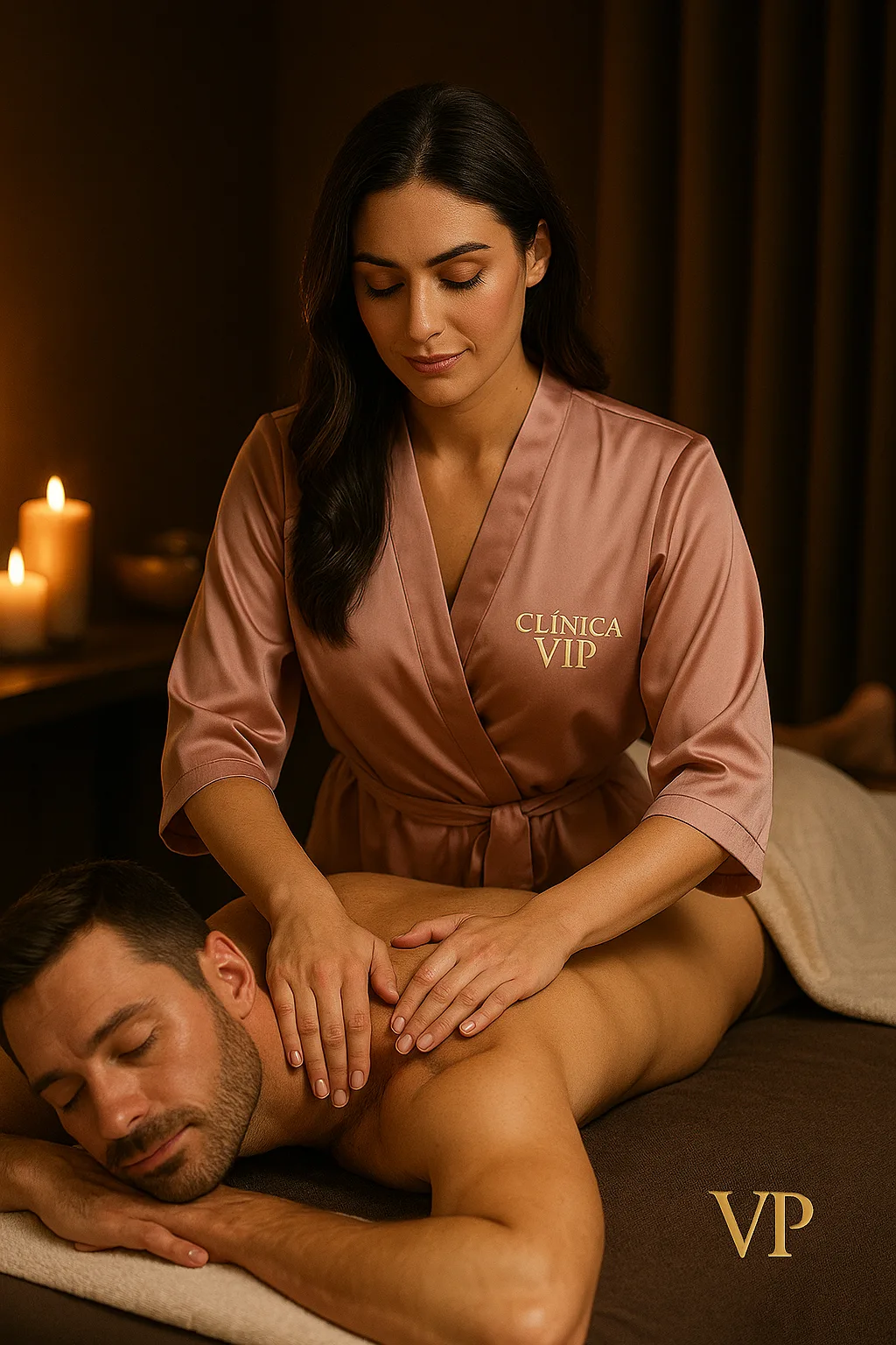 Massagem relaxante com terapeuta da Clínica VIP